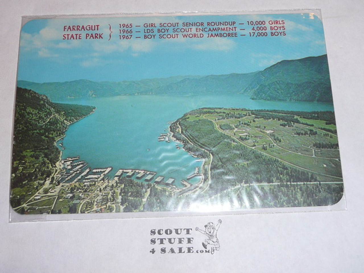 1967 World Jamboree Post Card, Ariel View of Farragut State Park