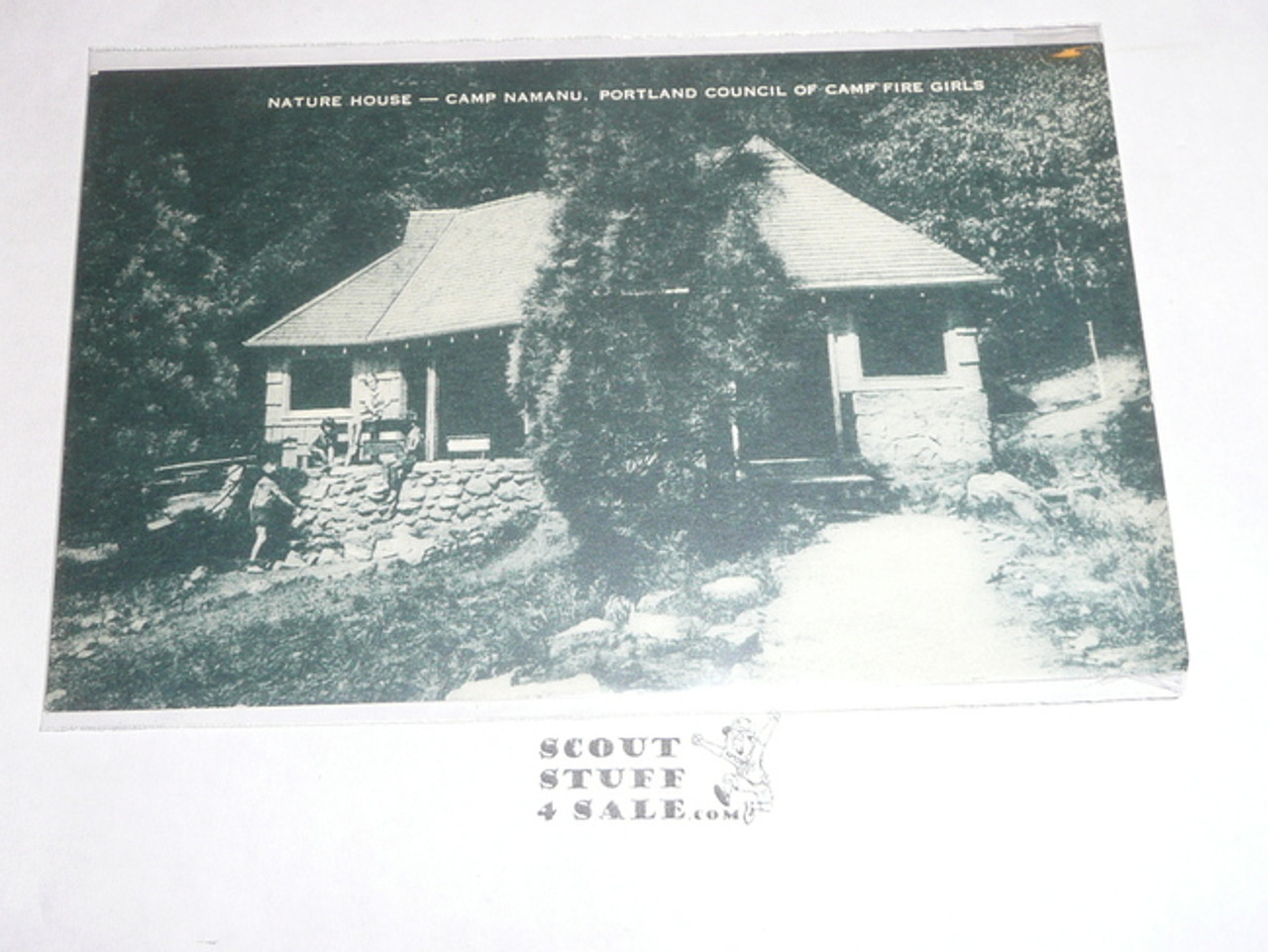 Girl Scout Post card, Camp Namanu Nature House, Artvue, 1940's-60's