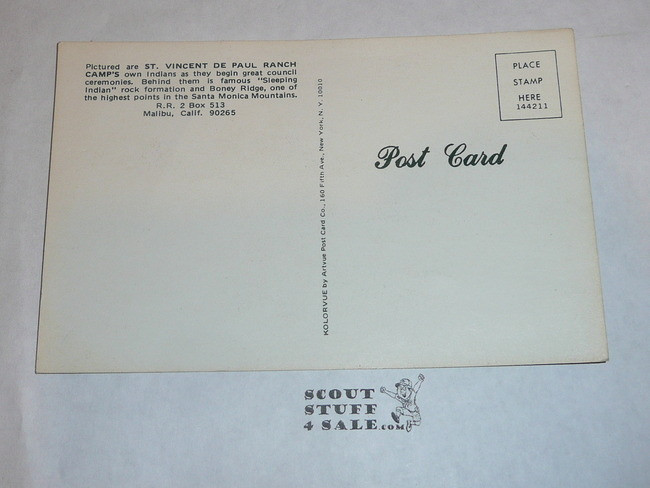 St. Vincent De Paul Ranch Camps in Malibu Post card