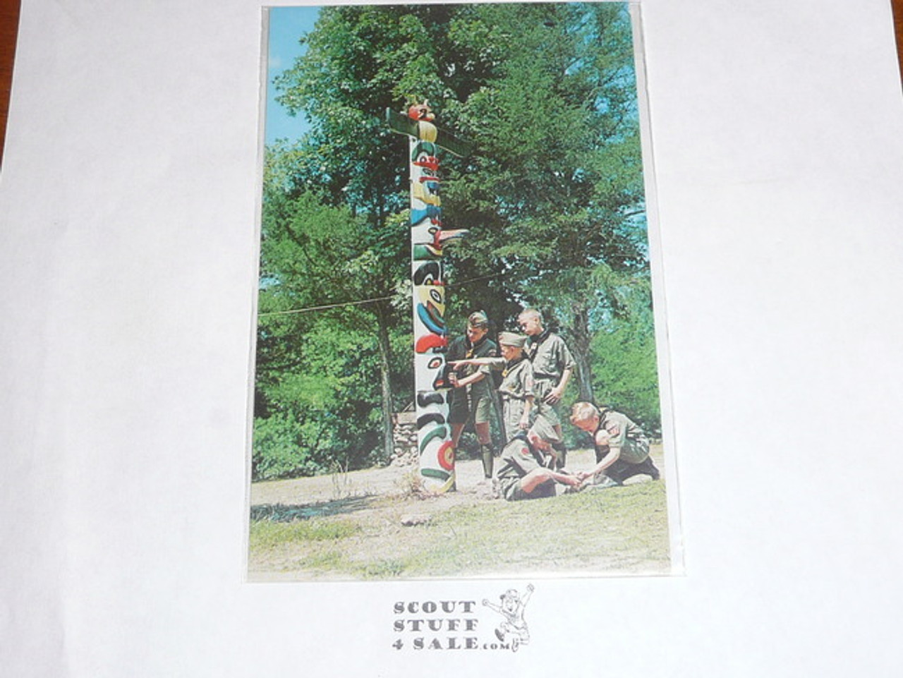 Camp Irondale Totem Pole Post card, 1962