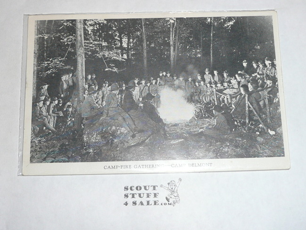 Camp Delmont Campfire Post card, 1933