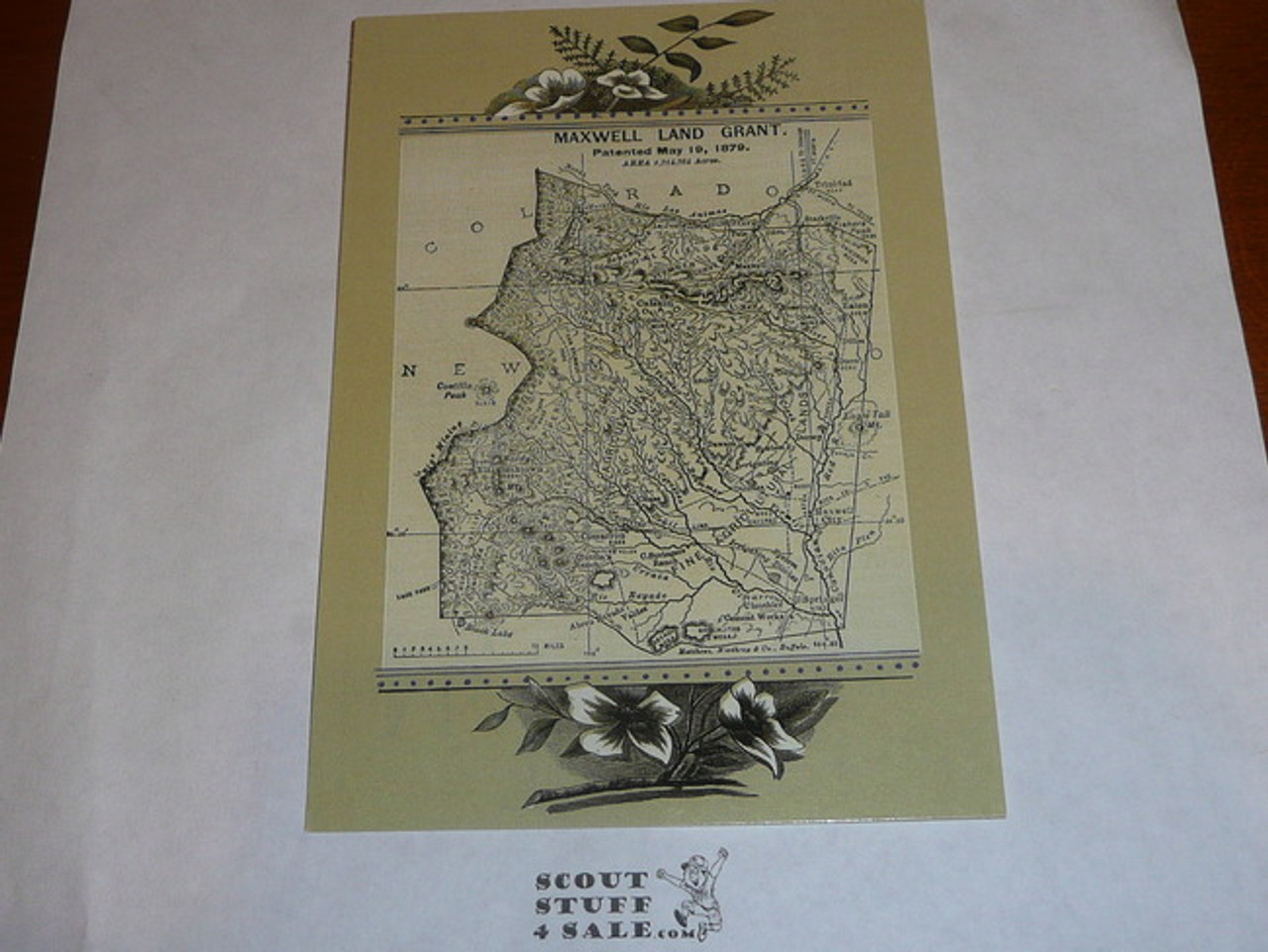 Philmont Scout Ranch Post card, Map of Maxwell's Land Grant