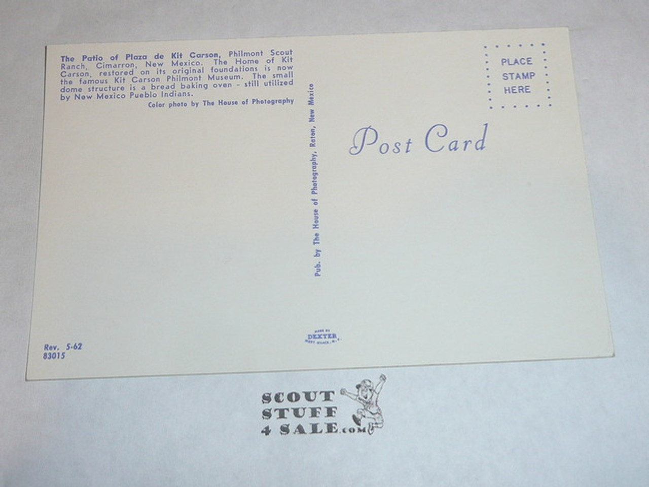 Philmont Scout Ranch Post card, The Patio at Plaza De Kit Carson, 1950's-80's