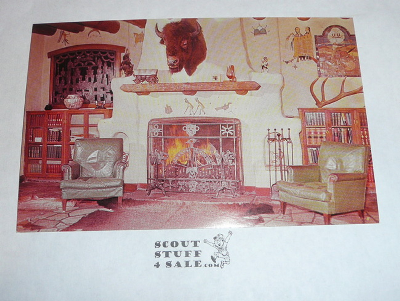 Philmont Scout Ranch Post card, The Trophy Room at Villa Philmonte, 1950's-80's