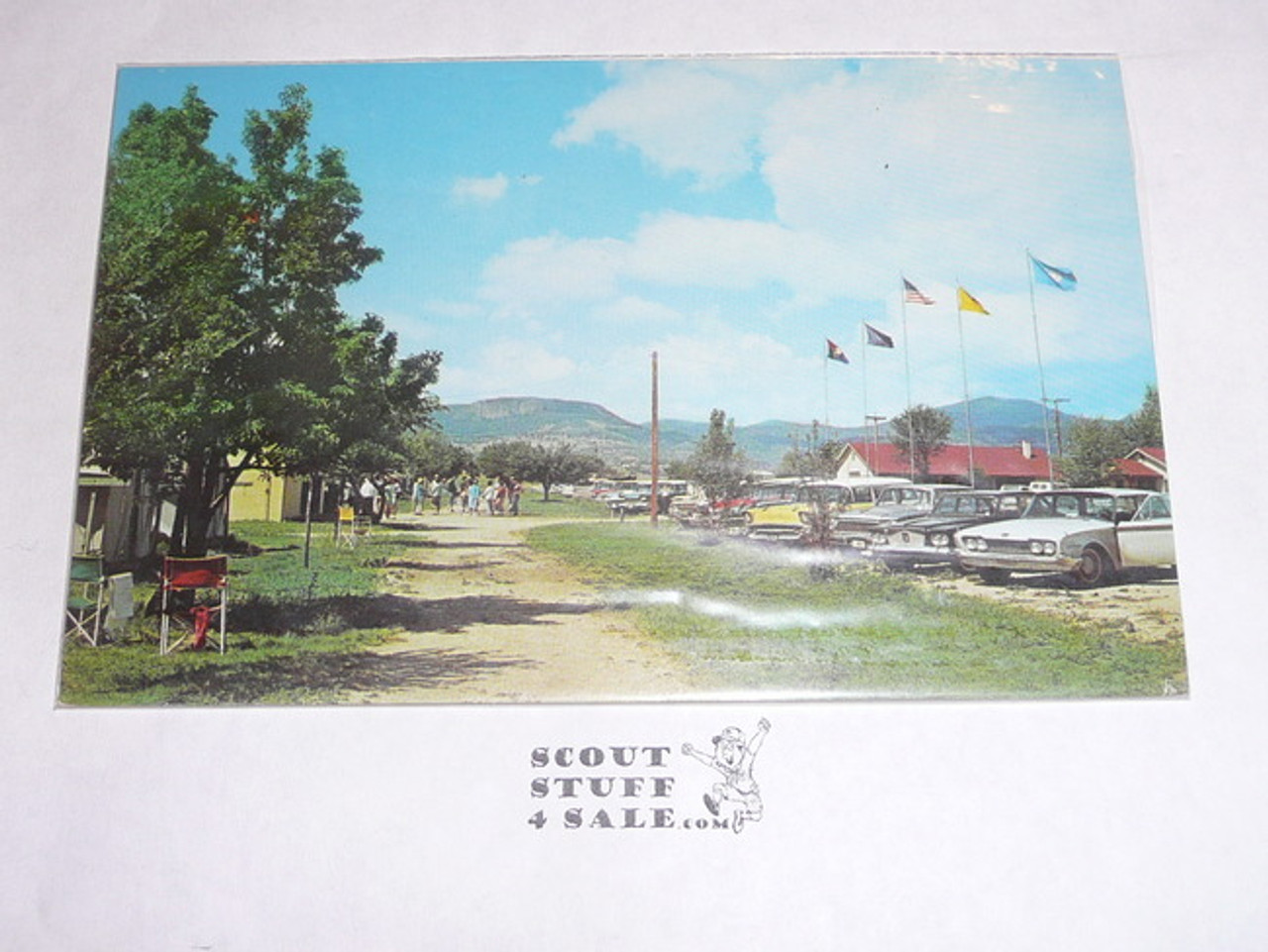 Philmont Scout Ranch Post card, The Avenue of Flags, 1950's-80's