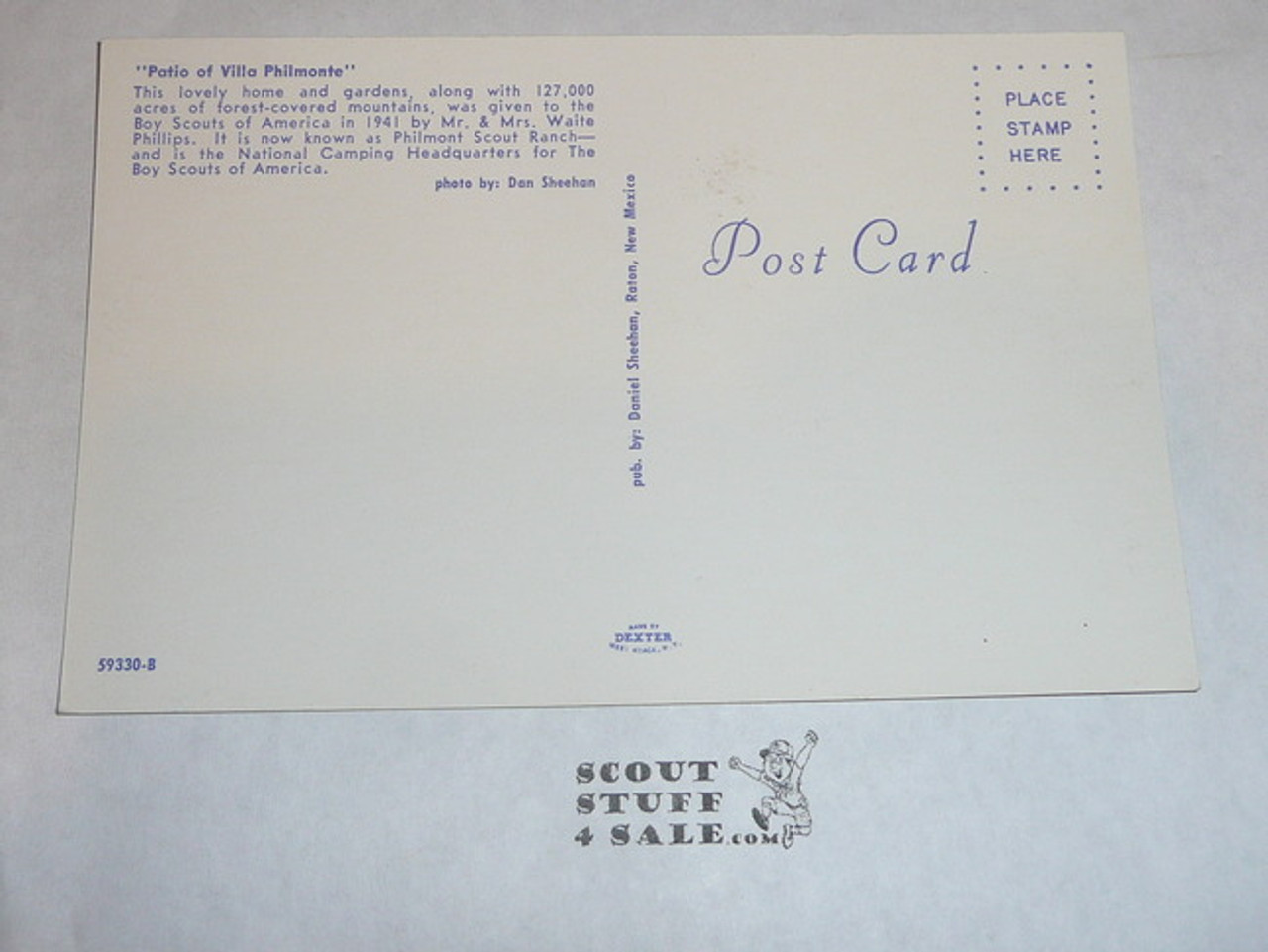 Philmont Scout Ranch Post card, Patio at Villa Philmonte, 1950's-80's
