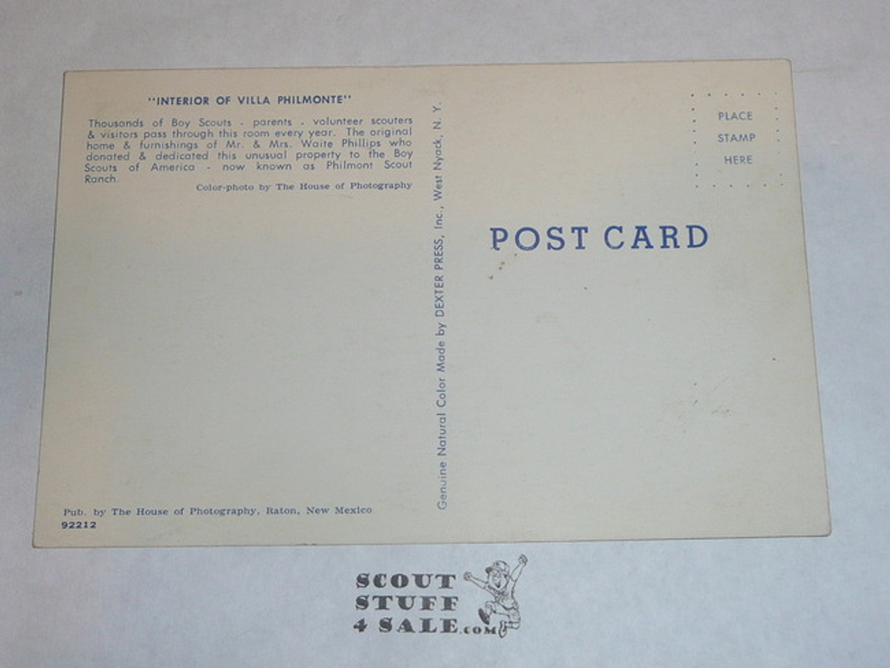 Philmont Scout Ranch Post card, Interior of Villa Philmonte, 1950's-80's