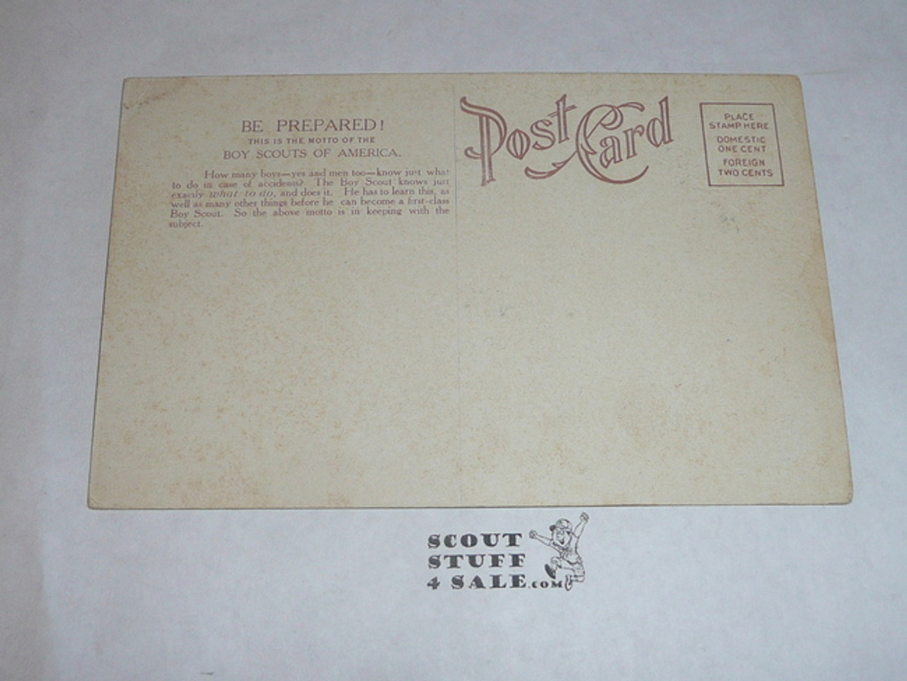 Boy Scouts Handling the Patient Post card, 1920