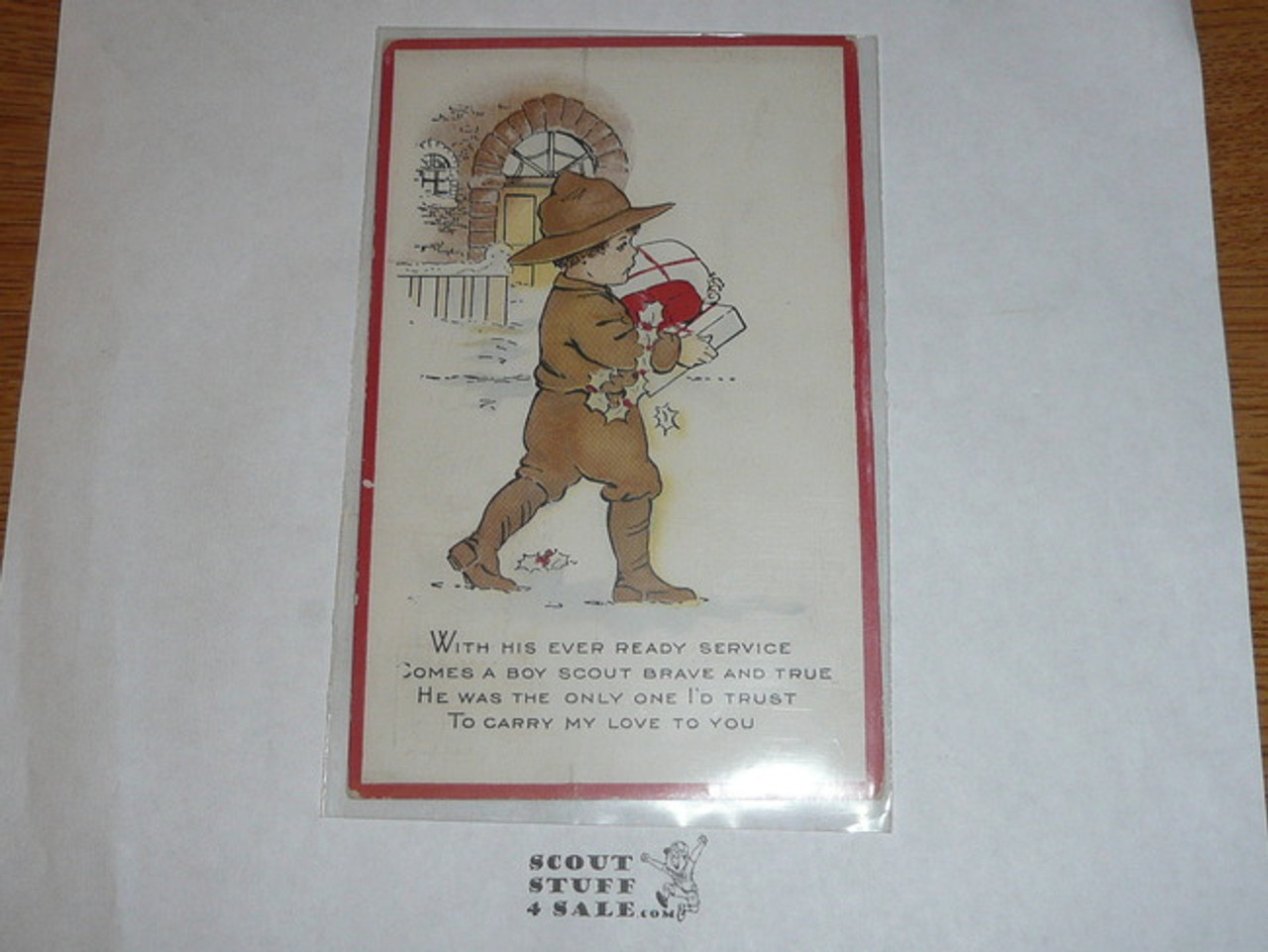 Boy Scout Christmas Post card, 1924