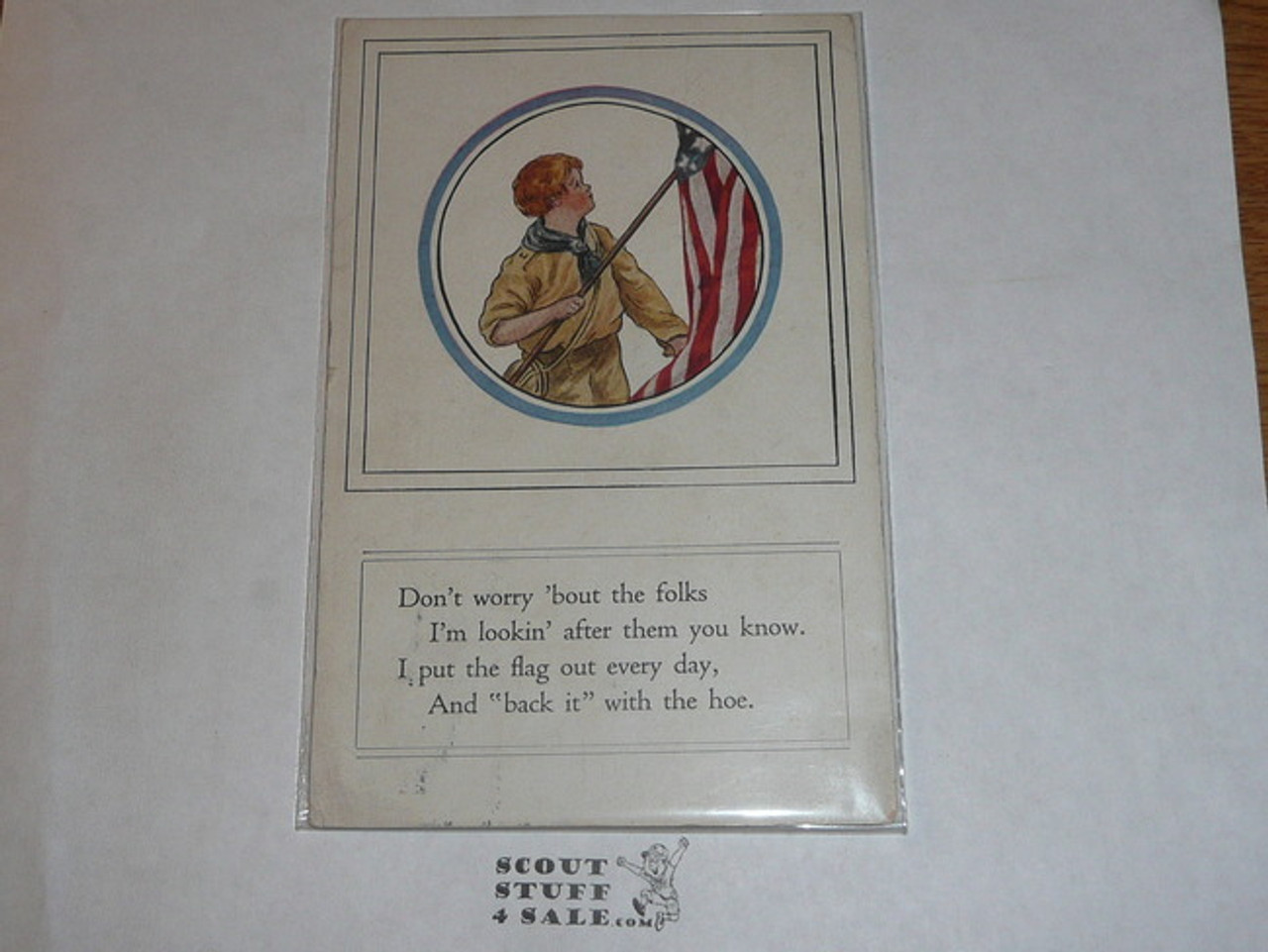 Patriotic Boy Scout Post Card, 1920