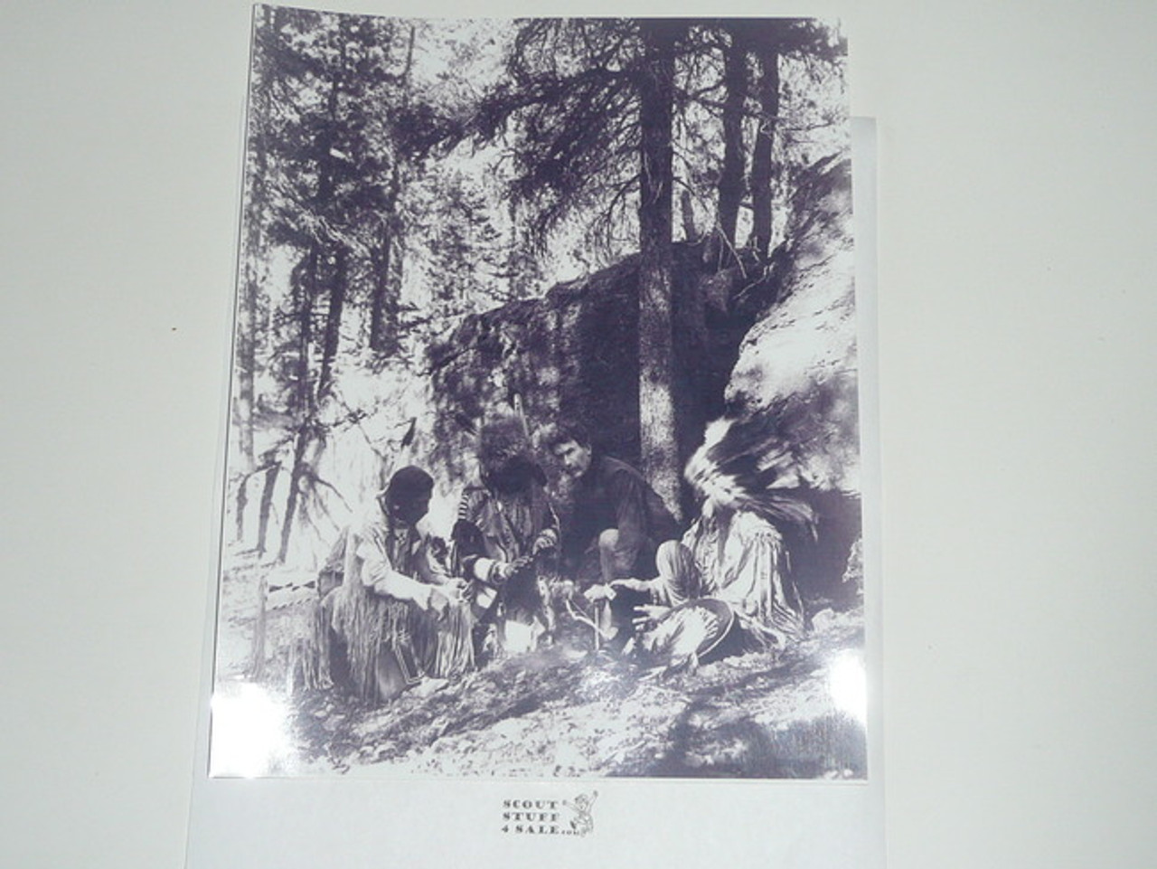 1900's Picture of Seton with Indians, 8"x10"