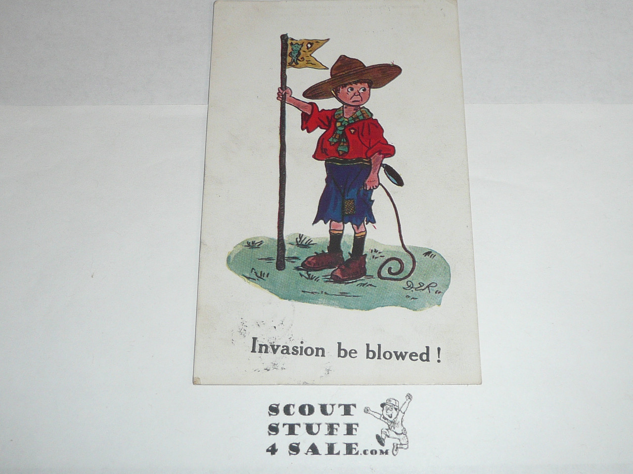 Teen's British Boy Scout Postcard, Invasion Be Blowed