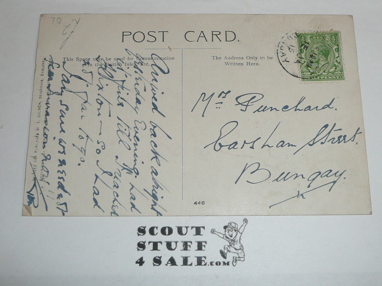 Teen's British Boy Scout Postcard, Invasion Be Blowed