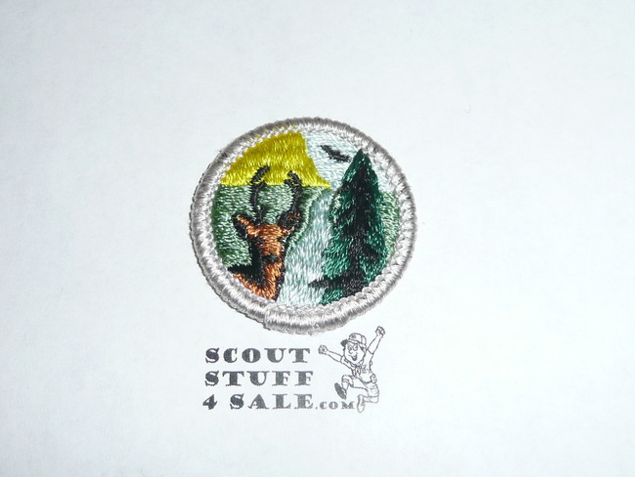 Conservation of Natural Resources (Silver bdr) - Type H - Fully Embroidered Plastic Back Merit Badge (1972-2002)