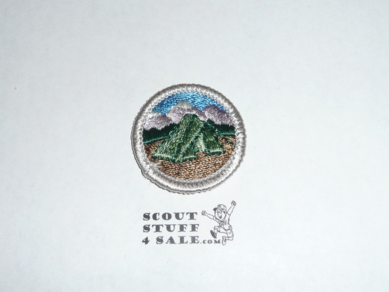 Camping (Silver bdr) - Type H - Fully Embroidered Plastic Back Merit Badge (1972-2002)
