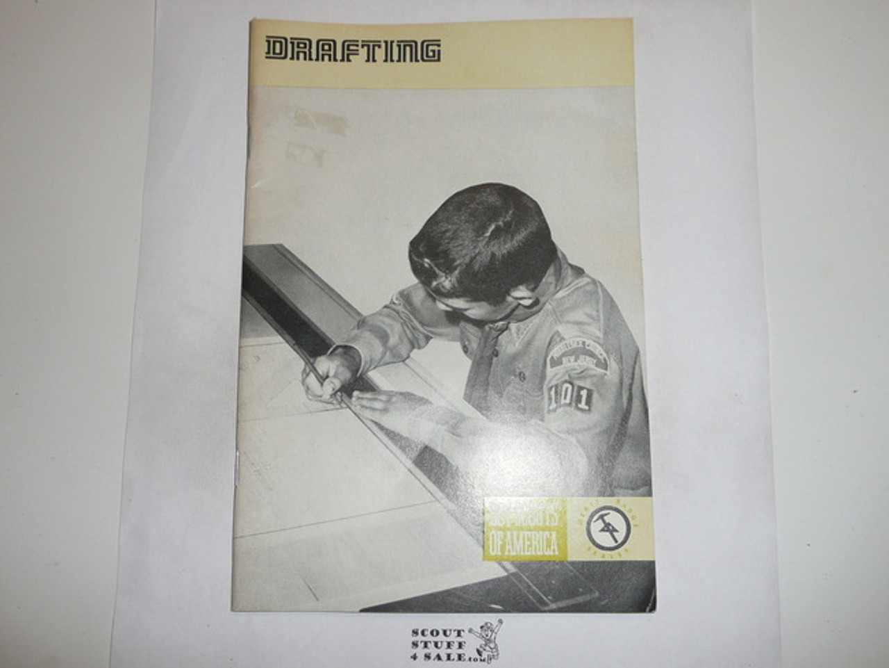 Drafting Merit Badge Pamphlet, Type 8, Green Band Cover, 8-73 Printing