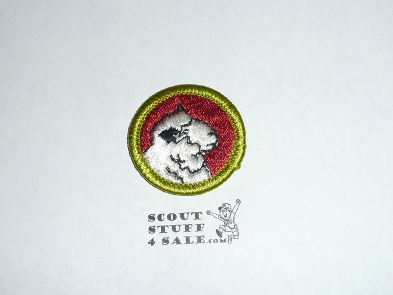 Sheep Farming - Type H - Fully Embroidered Plastic Back Merit Badge (1972-2002)