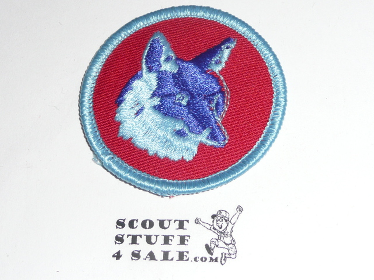 Fox Patrol Medallion, Red Twill with paper back, 1972-1989
