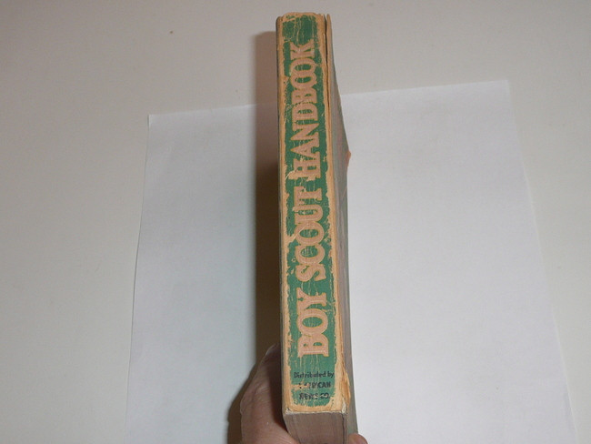 1940 Boy Scout Handbook, Fourth Edition, Thirty-third Printing, Norman Rockwell Cover, cover shows wear and is wearing through at the spine but the , distributed by American Newsbook is solid