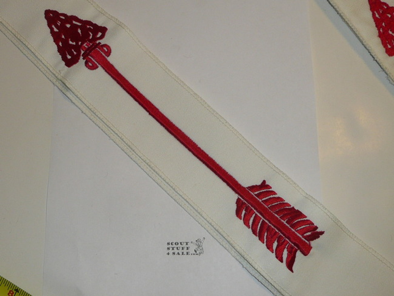 1980's Embroidered On Twill Ordeal Order of the Arrow Sash, Loose Merrow Stitched Edge, Mint Condition, 27"