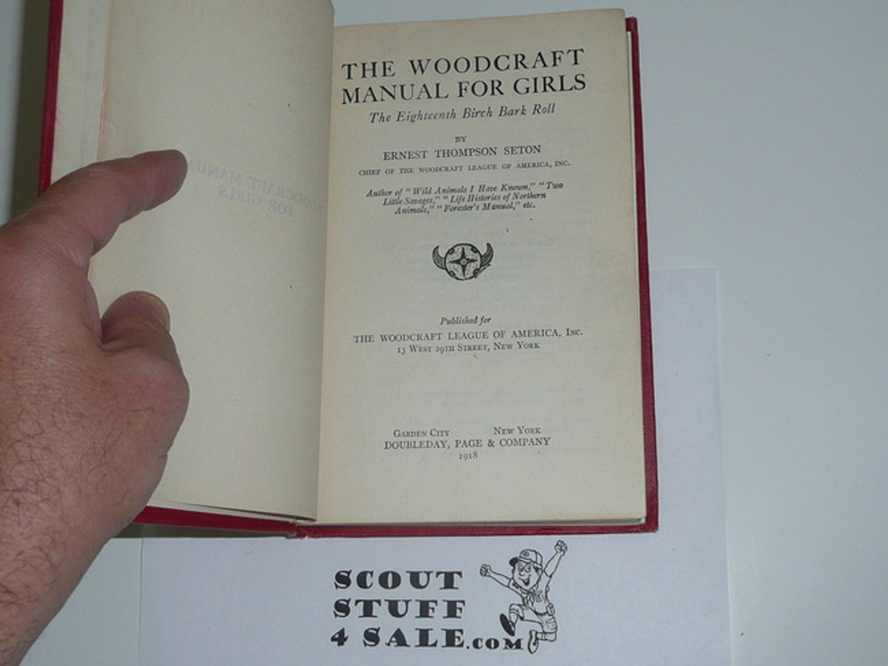 1918 The Woodcraft Manual For Girls of the Woodcraft League, Hardbound, By Ernest Thompson Seton
