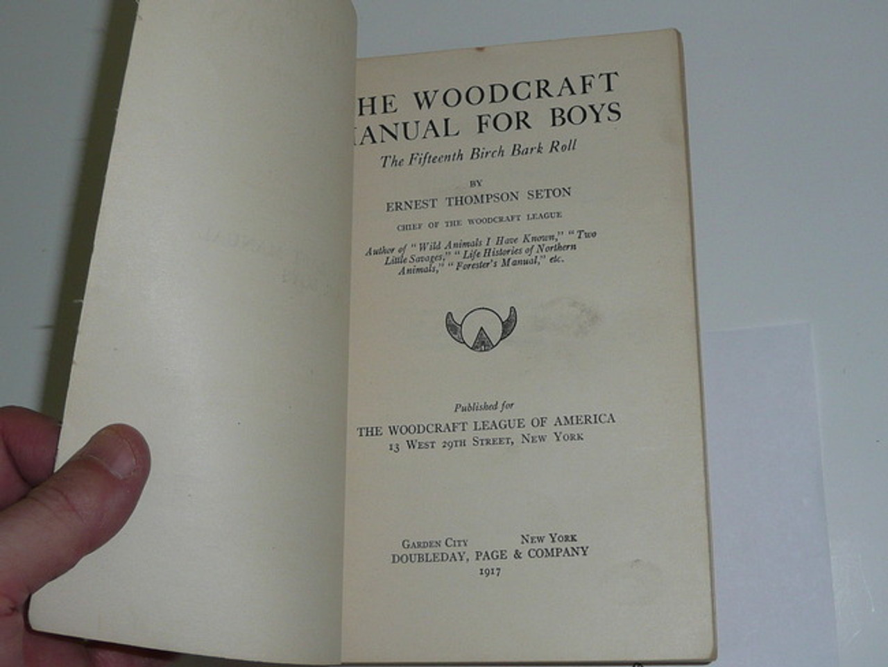 1917 The Woodcraft Manual for Boys of the Woodcraft League, Near Mint Condition, By Ernest Thompson Seton