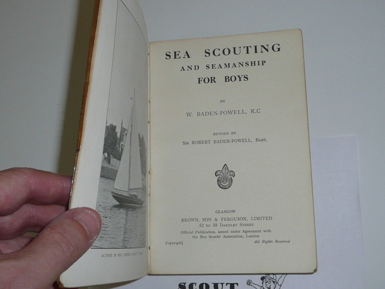 Sea Scouting and Seamanship for Boys, By Baden Powell, Cover and Spine Heavily Taped