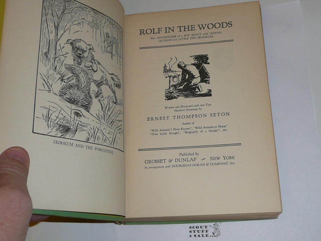 1911 Rolf in the Woods, By Ernest Thompson Seton, first printing, dedicated to the Boy Scouts of America, spine faded