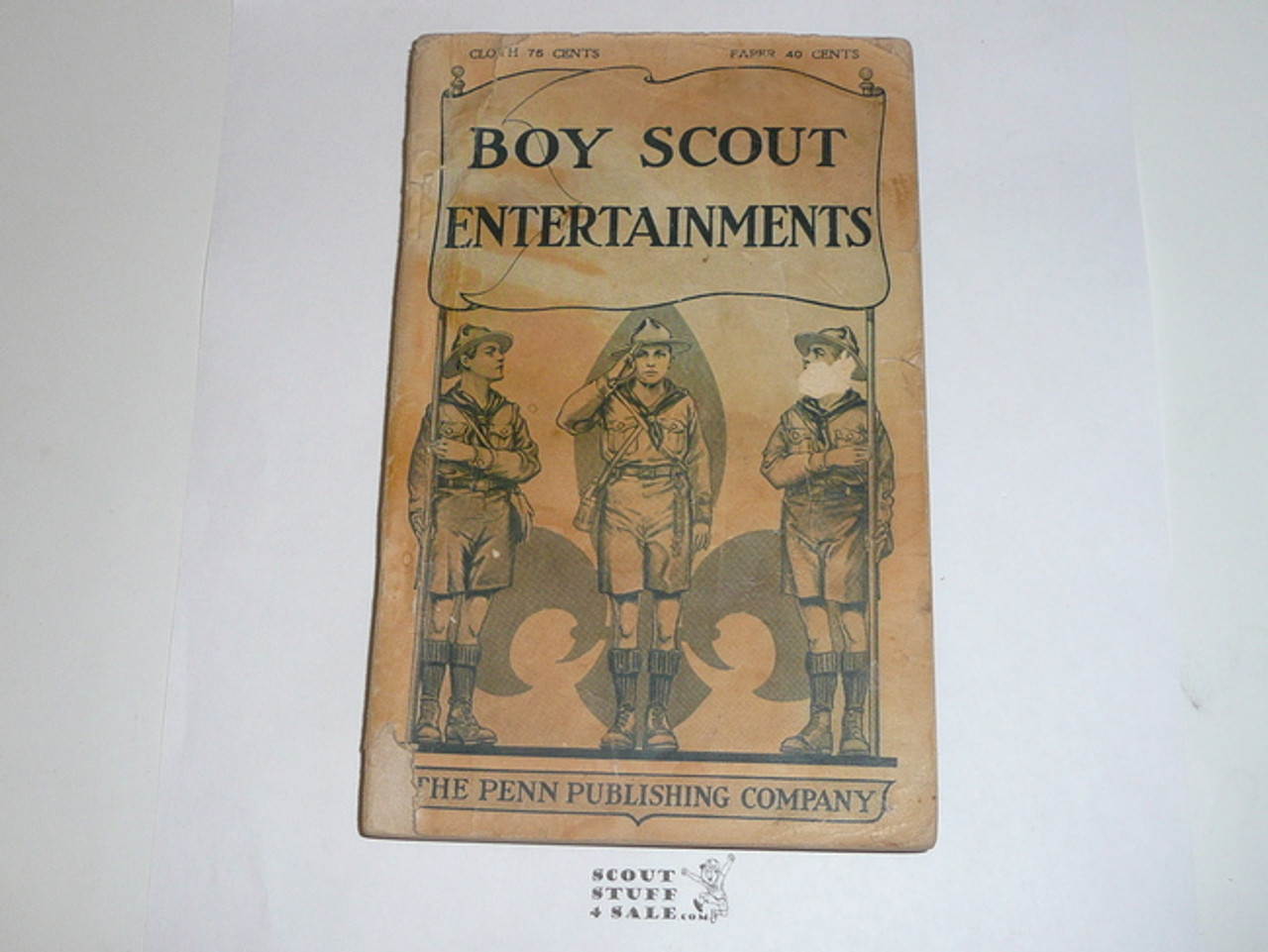 1920 Boy Scout Entertainments, by Lieutenant Clifton Lisle, no back cover and wear to spine and cover