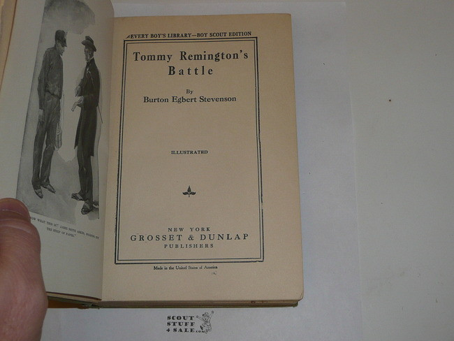 Tommy Remington's Battle, By Burton E. Stevenson, 1913, Every Boy's Library Edition, Type Two Binding