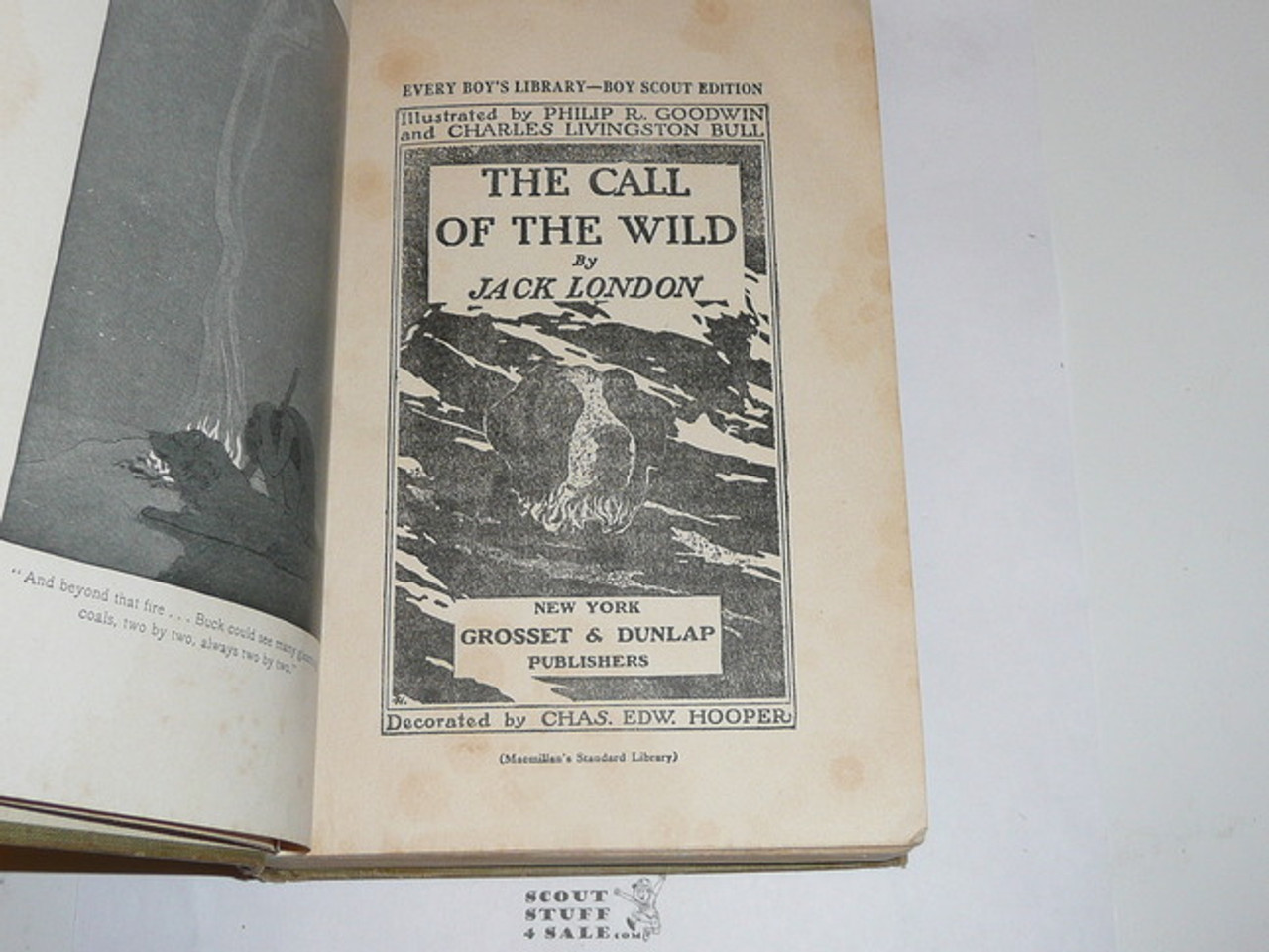 The Call of the Wild, By Jack London, 1914, Every Boy's Library Edition, Type Two Binding