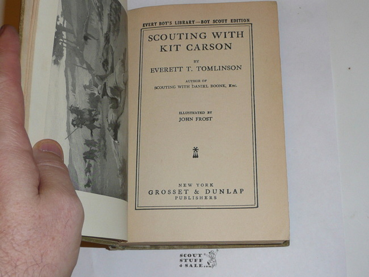 Scouting With Kit Carson, Everett T. Tomlinson, 1916, Every Boy's Library Edition, Type Two Binding