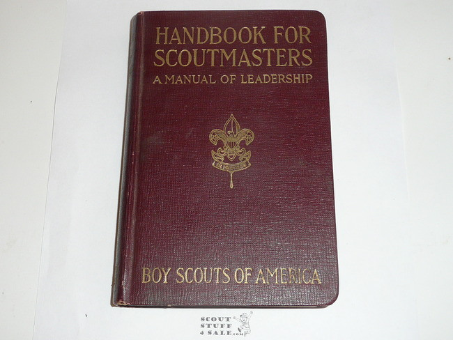 1934 Handbook For Scoutmasters, Second Edition, Eighteenth Printing, near MINT Condition, Maroon color cover
