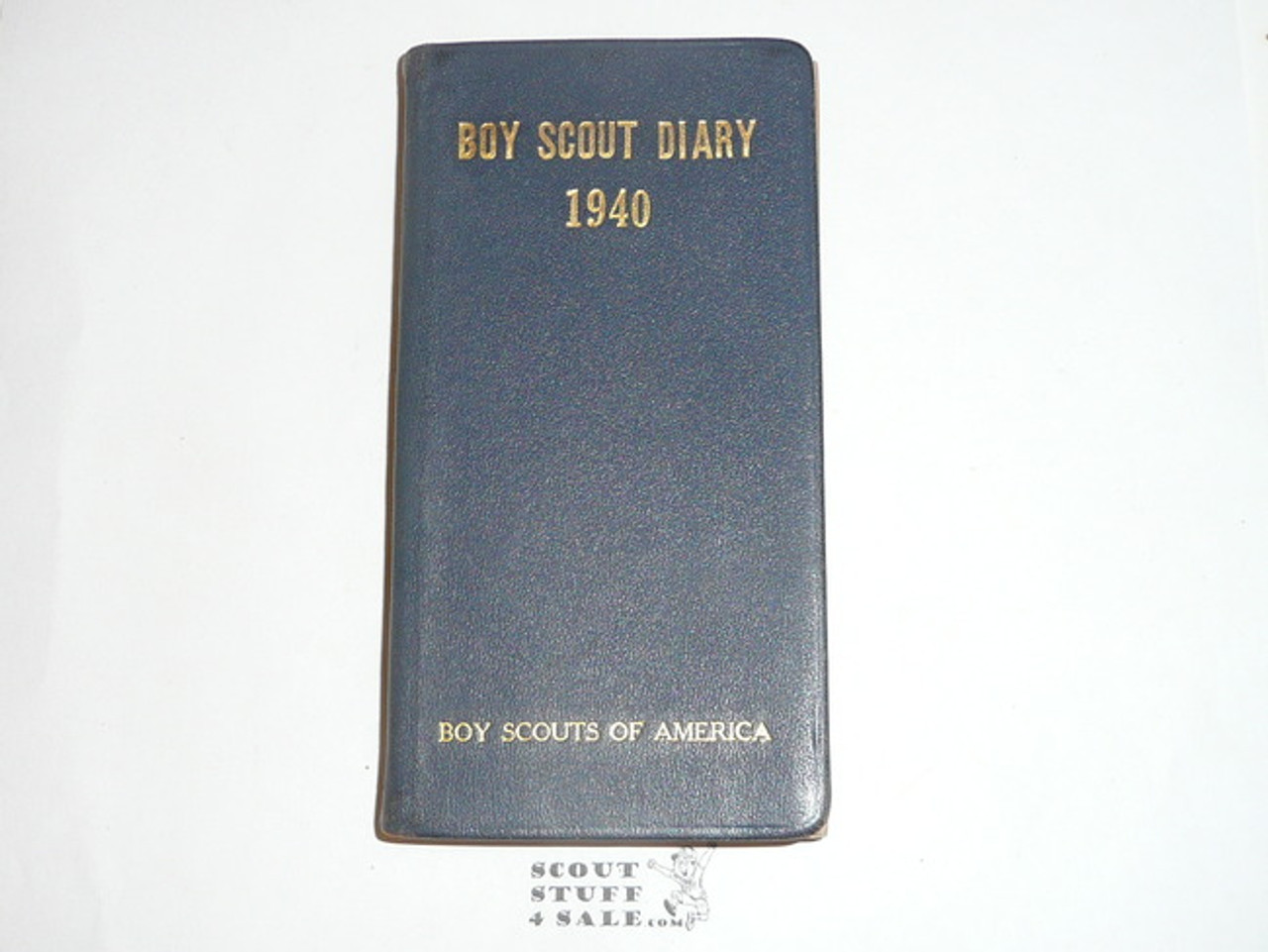 1940 Boy Scout Diary, Rare LEATHERBOUND, Gilt Edges