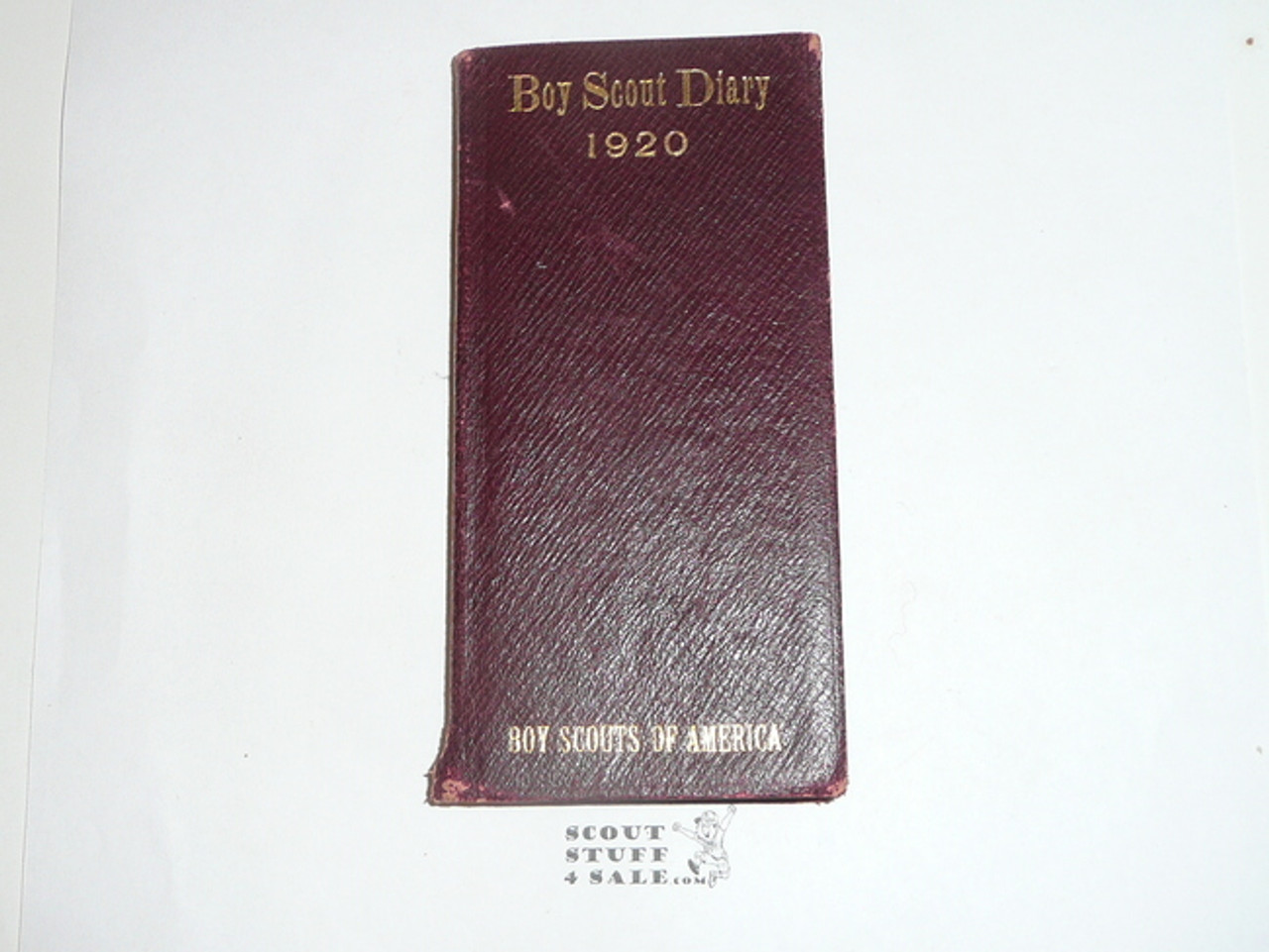 1920 Boy Scout Diary, Rare LEATHERBOUND, Gilt Edges