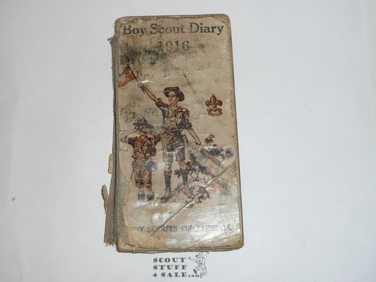 1916 Boy Scout Diary, significant wear