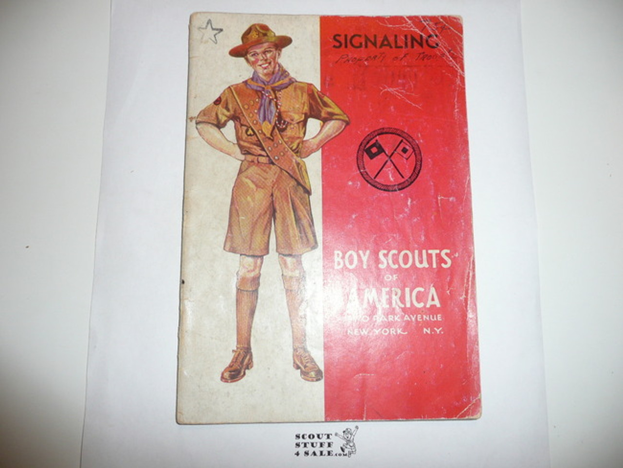 Signaling Merit Badge Pamphlet, Type 4, Standing Scout Cover, 2-42 Printing