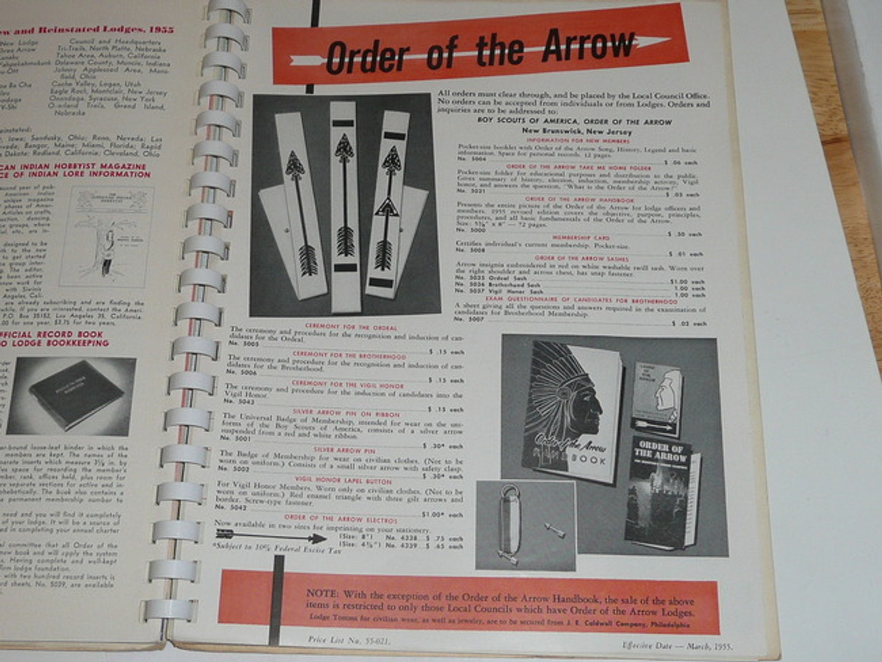 1956 Order of the Arrow Regional Training Course Workbook, lots of great information/data plus 1956 Summer & Winter National Bulletins AND National Accessory Catalog/order form