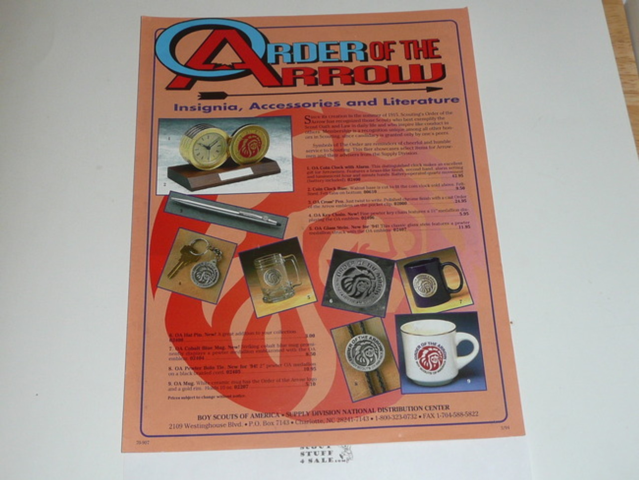 1994 Order of the Arrow Equipment and Accessories Catalog