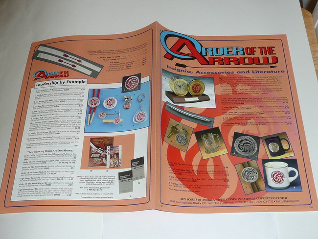 1994 Order of the Arrow Equipment and Accessories Catalog