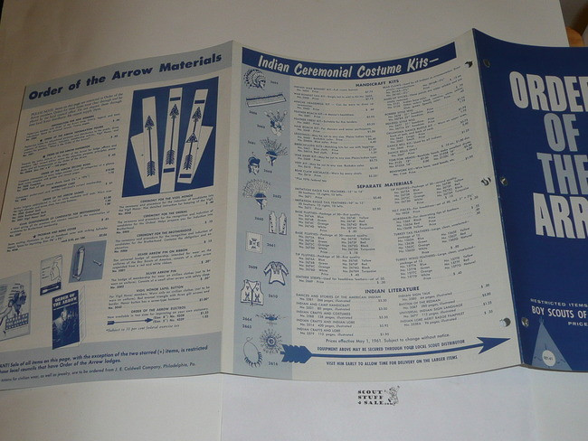 1961 Order of the Arrow Equipment and Accessories Catalog