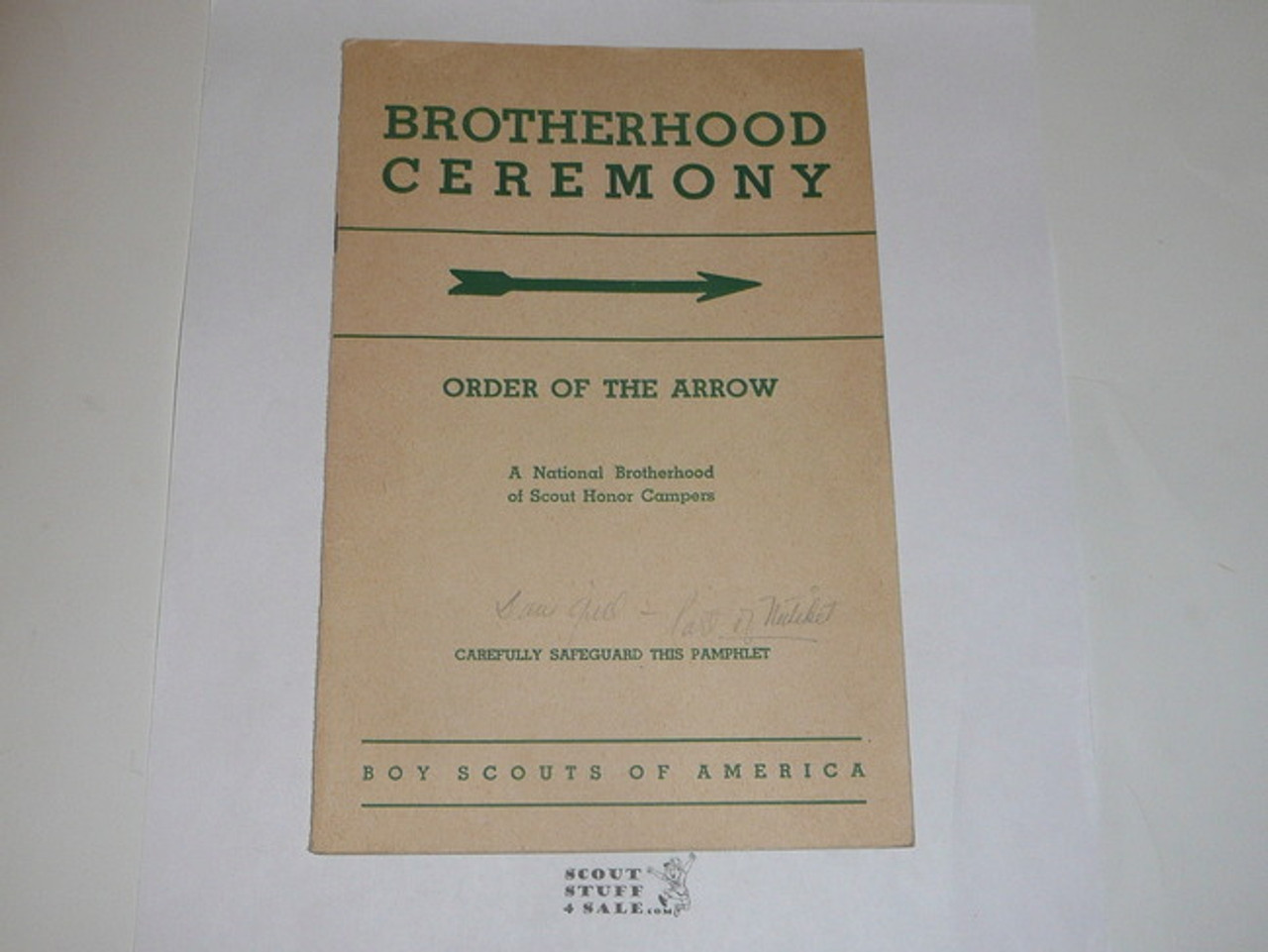 Brotherhood Ceremony Manual, Order of the Arrow, 1953, 3-53 Printing