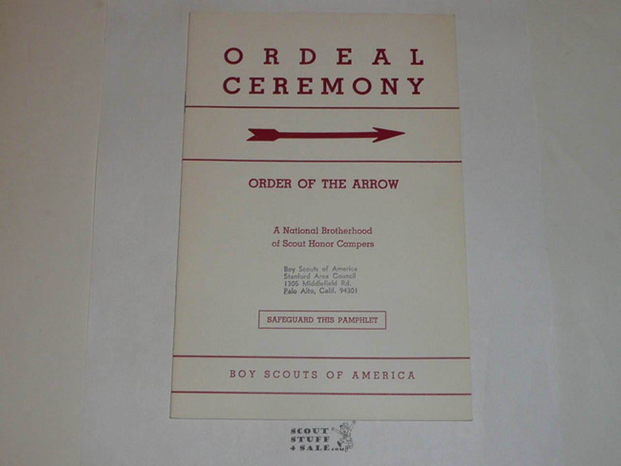 Ordeal Ceremony Manual, Order of the Arrow, 1965, 5-65 Printing