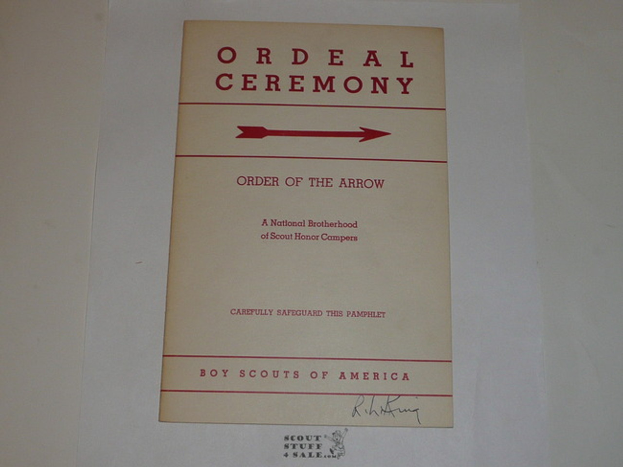 Ordeal Ceremony Manual, Order of the Arrow, 1953, 3-53 Printing