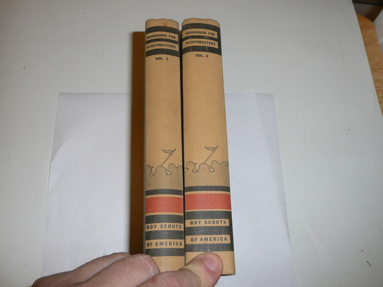 1945 Handbook For Scoutmasters, Third Edition, RARE Matched Pair, Vol 1 is Thirteenth printing (10-45) & Vol 2 is Eleventh printing (12-45), Both in MINT Condition