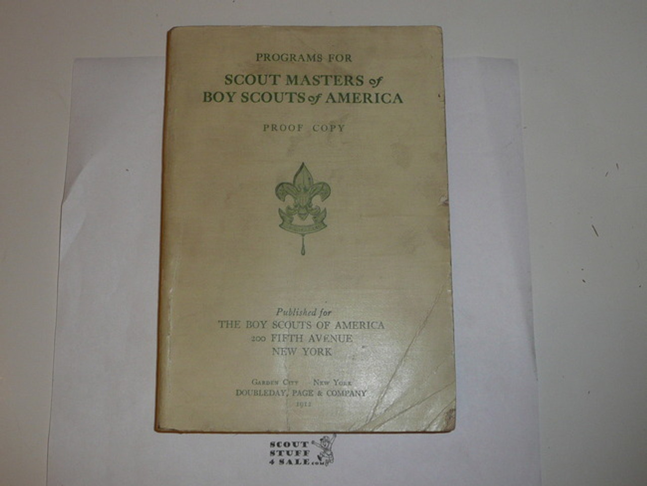 1912 Handbook For Scout Masters, Proof Edition, Linen Cover, 161 pages, near MINT Condition #2