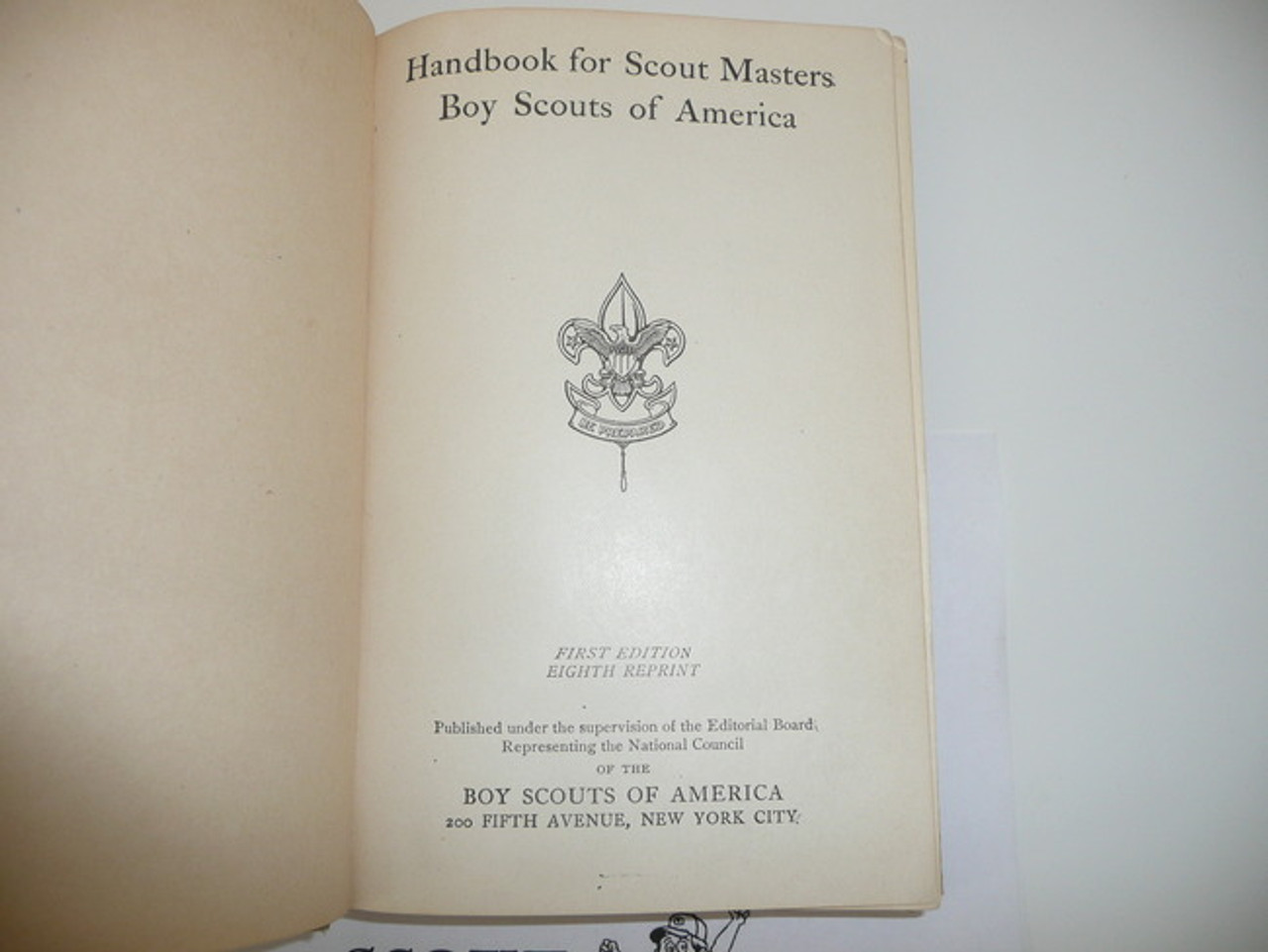 1918 Handbook For Scout Masters, First Edition, Eighth Printing, very good condition