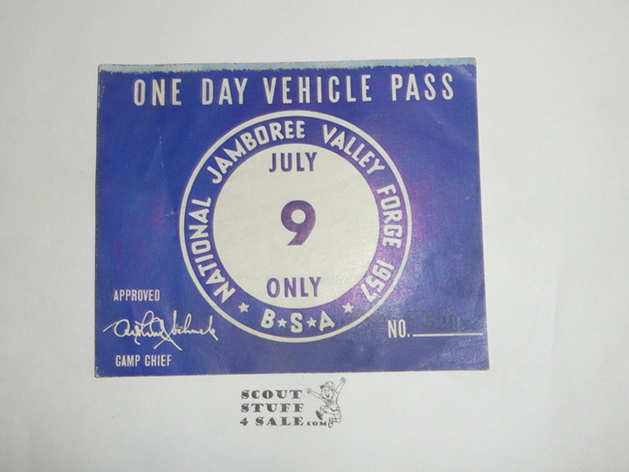 1957 National Jamboree Vehicle Pass, July 9