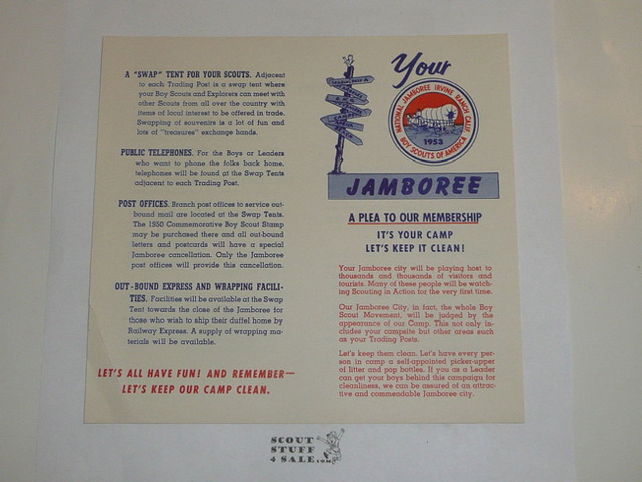 1953 National Jamboree A Plea to Our Membership Flier