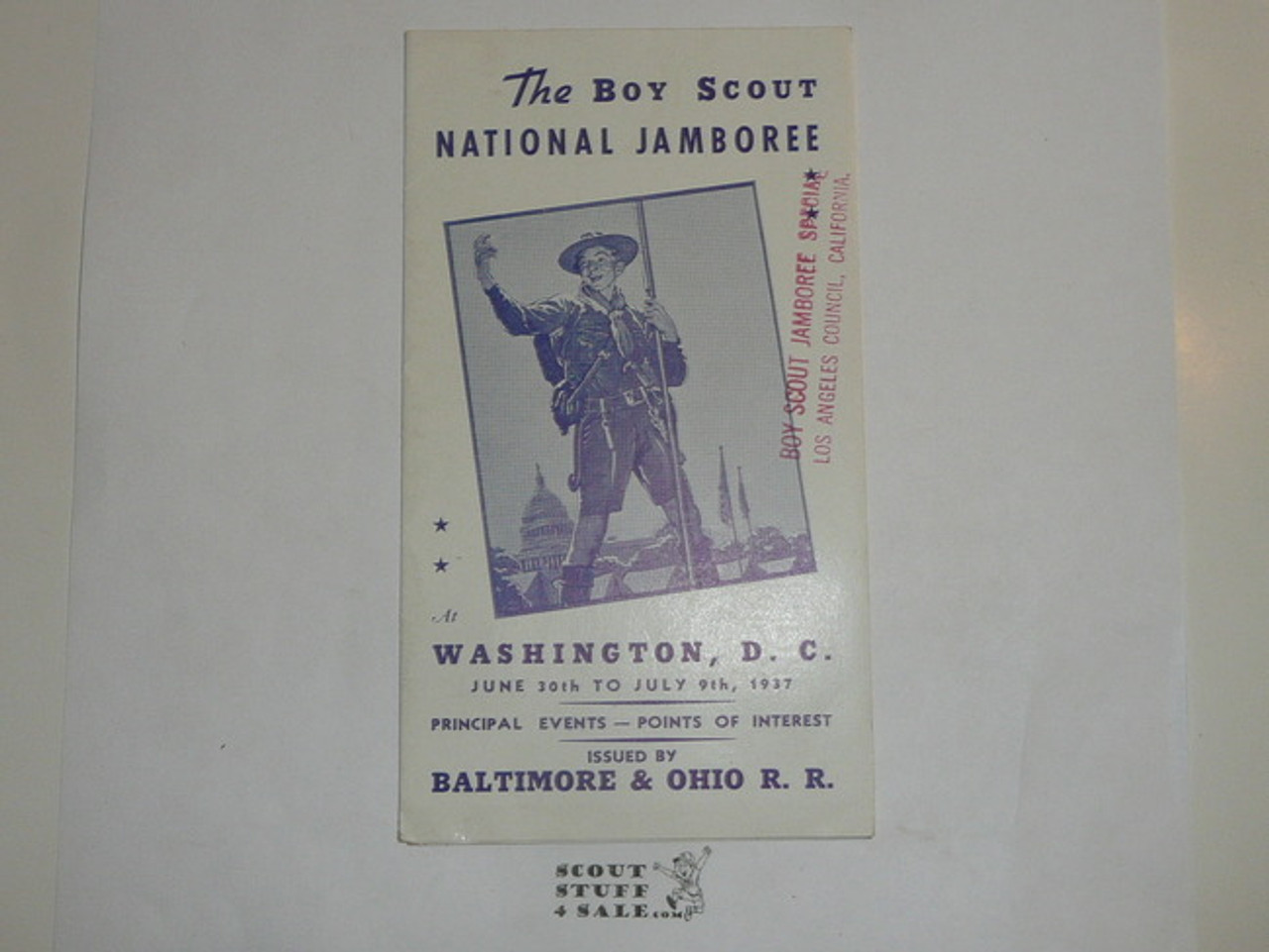 1937 National Jamboree Points of Interest Pamphlet By Baltimore and Ohio Railroad